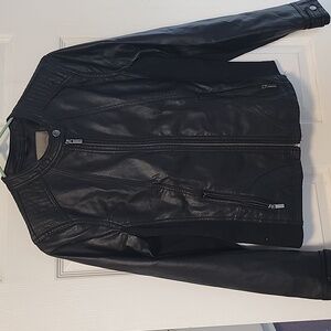 Black leather jacket